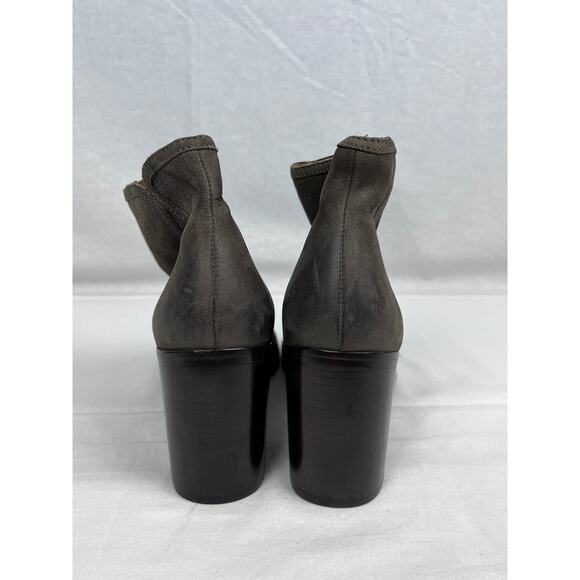 Frye Shoes Danica Peep Toe Heeled Ankle Booties Suede Leather Western Boho Chic - Picture 5 of 10